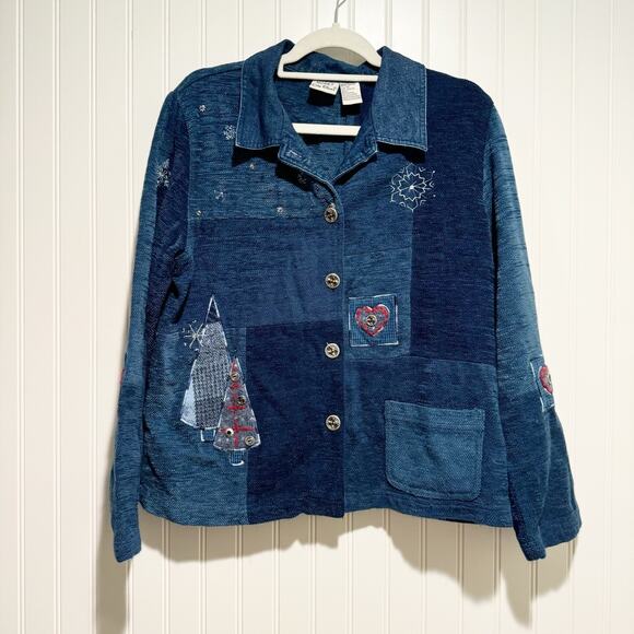 Koret City Blues Sweaters - Koret City Blues Denim Knit Cardigan Sweater Winter Christmas Size Medium